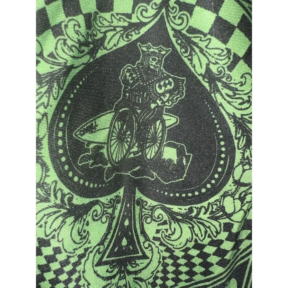 O'neill Men's‎ L Green Black Gothic Skull King Of Spade Logo Santa Clara Board